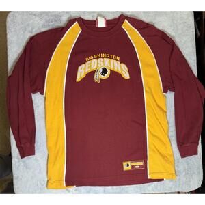 Washington Redskins Long Sleeve Shirt Mens Large NFL Team Apparel Burgundy Gold